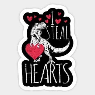 I steal hearts - t-rex dinosaur and heart Sticker